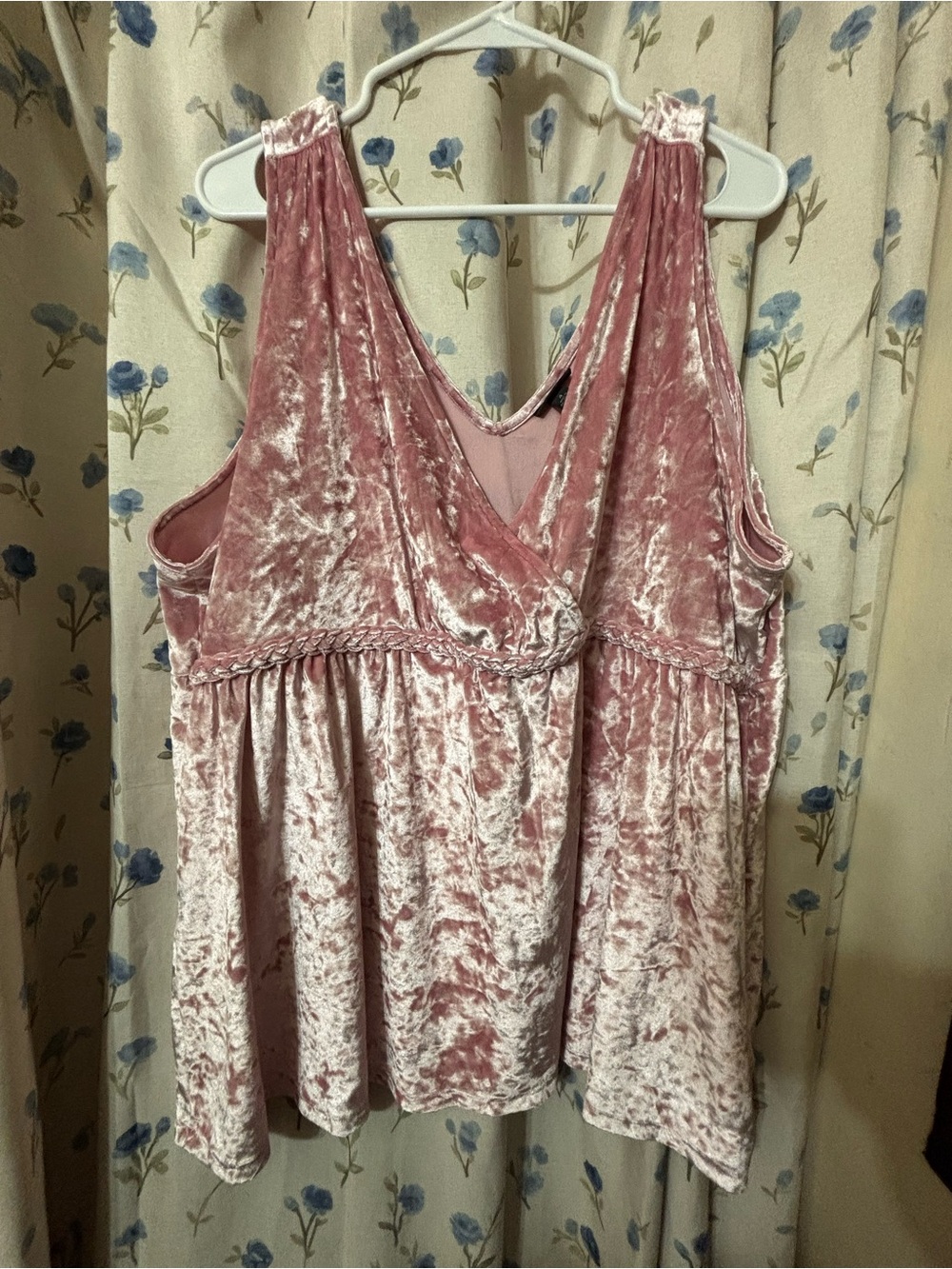 torrid Pink Crushed Velvet V-Neck Tank